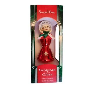 Vintage 1996 Santa's Best European style glass Mouth Blown Mrs Clause 7" Christm